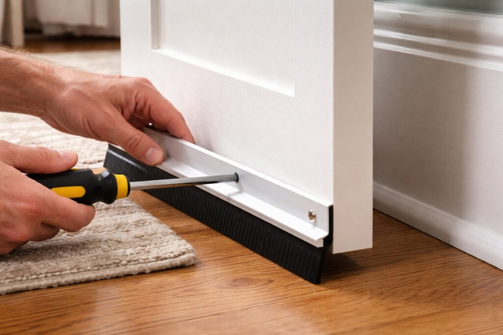 door-sweep-installation-bedroom-door-close-up