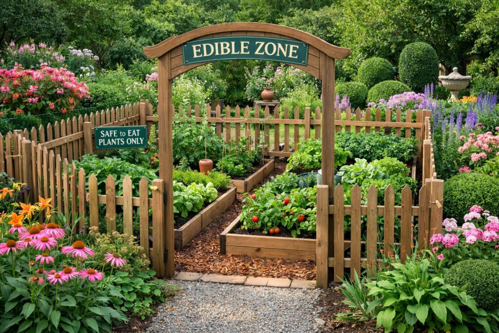 garden-edible-zone-separated-vegetables-ornamental-garden